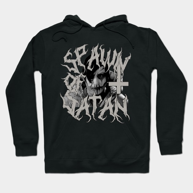 Spawn Of Satan (corpse paint version 2) Hoodie by The Dark Vestiary